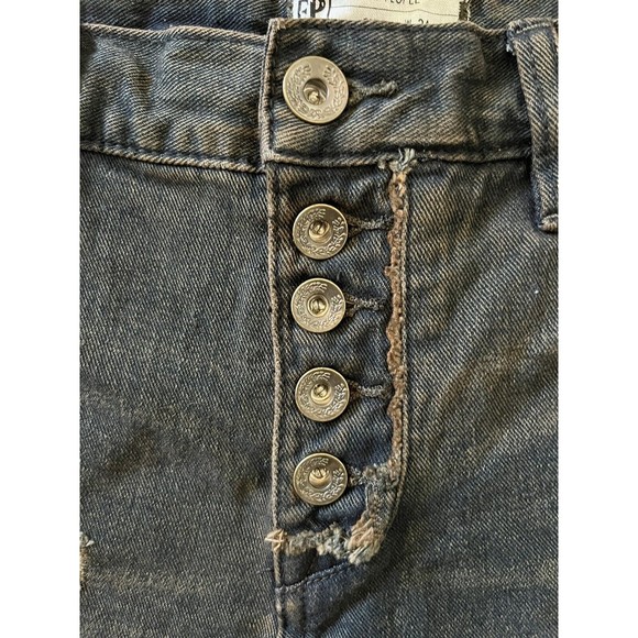 NWT Free People Dark Wash Runaway Slouch Button Fly Cut Off Denim Shorts… - Picture 5 of 12